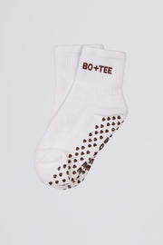Oh Polly Bo+Tee chaussettes pilates blanches antidérapantes lot de 2