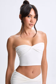 Oh Polly Edie haut bandeau twist blanc modal