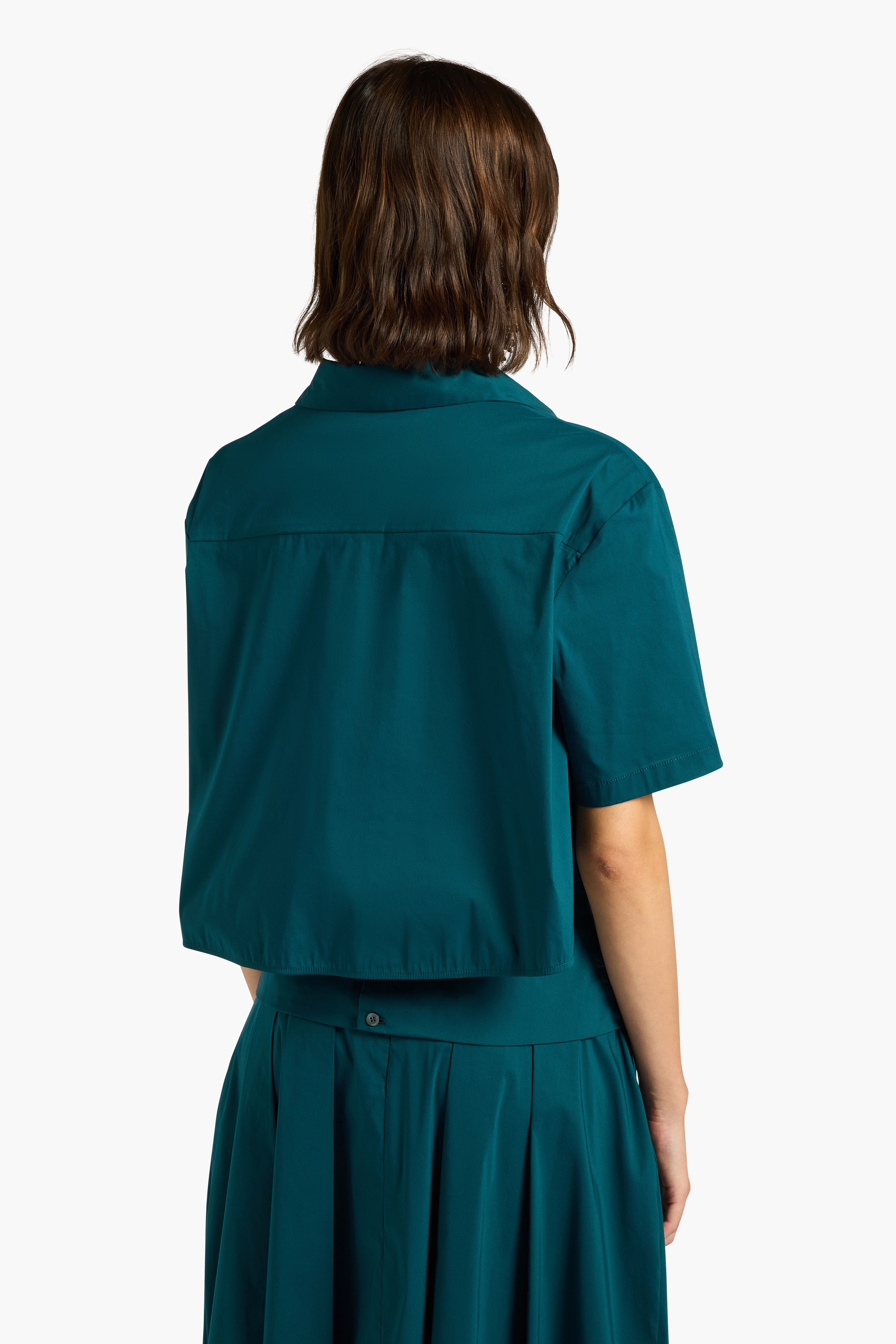 Liviana Conti Selene blouse crop EUCALIPTO popeline