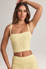 Oh Polly Lai Top caraco jaune modal col carré taille S