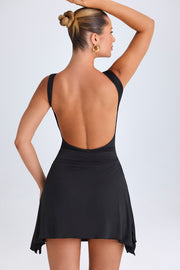 Oh Polly Shirin robe mini noire dos nu moulante