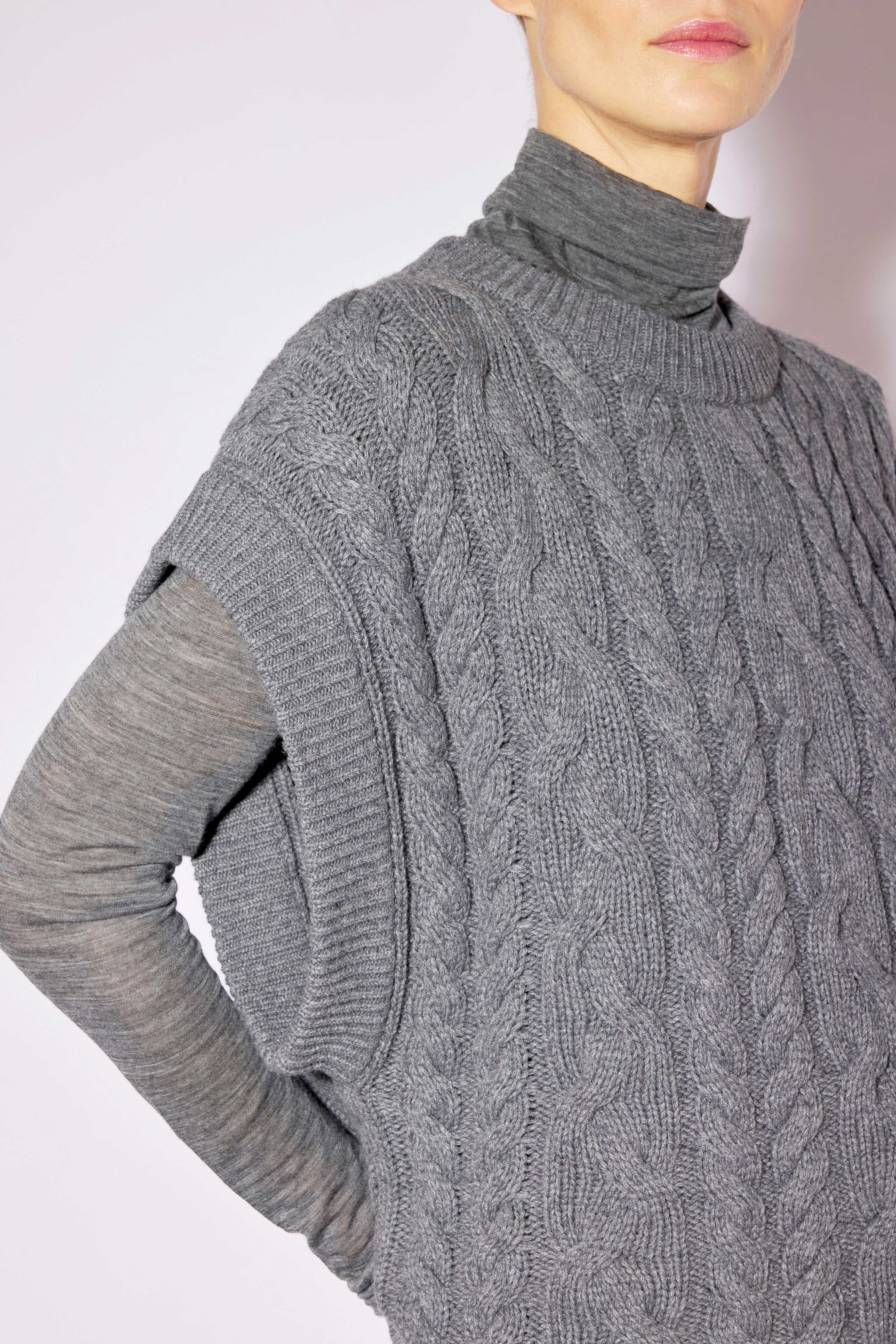 Liviana Conti Vanna gilet maille gris oversize
