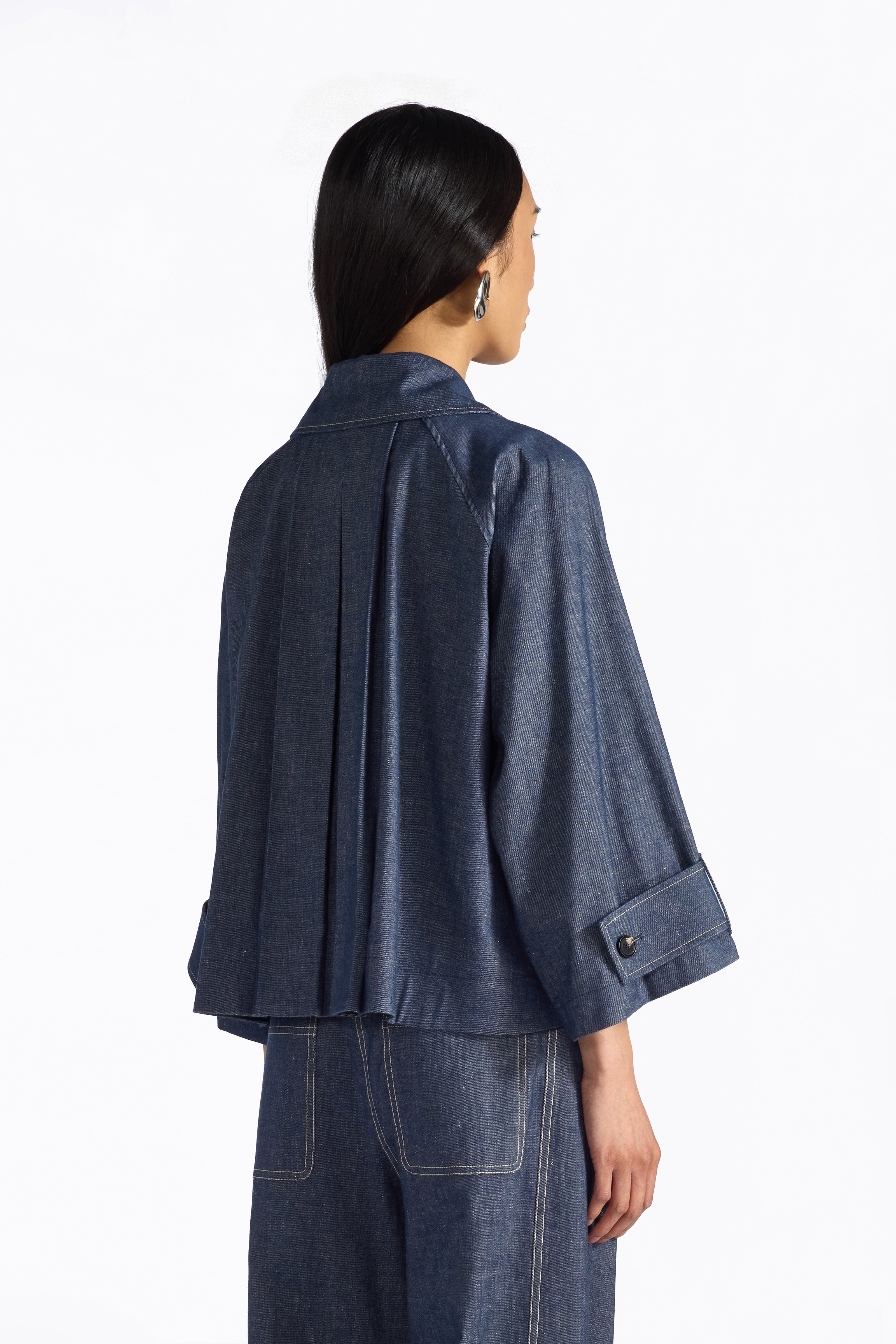 Liviana Conti Waylen veste jean blue denim chambray coton