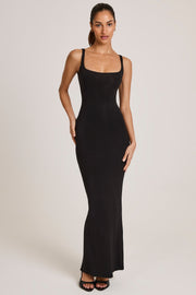Oh Polly Soreia robe maxi noire modal moulante