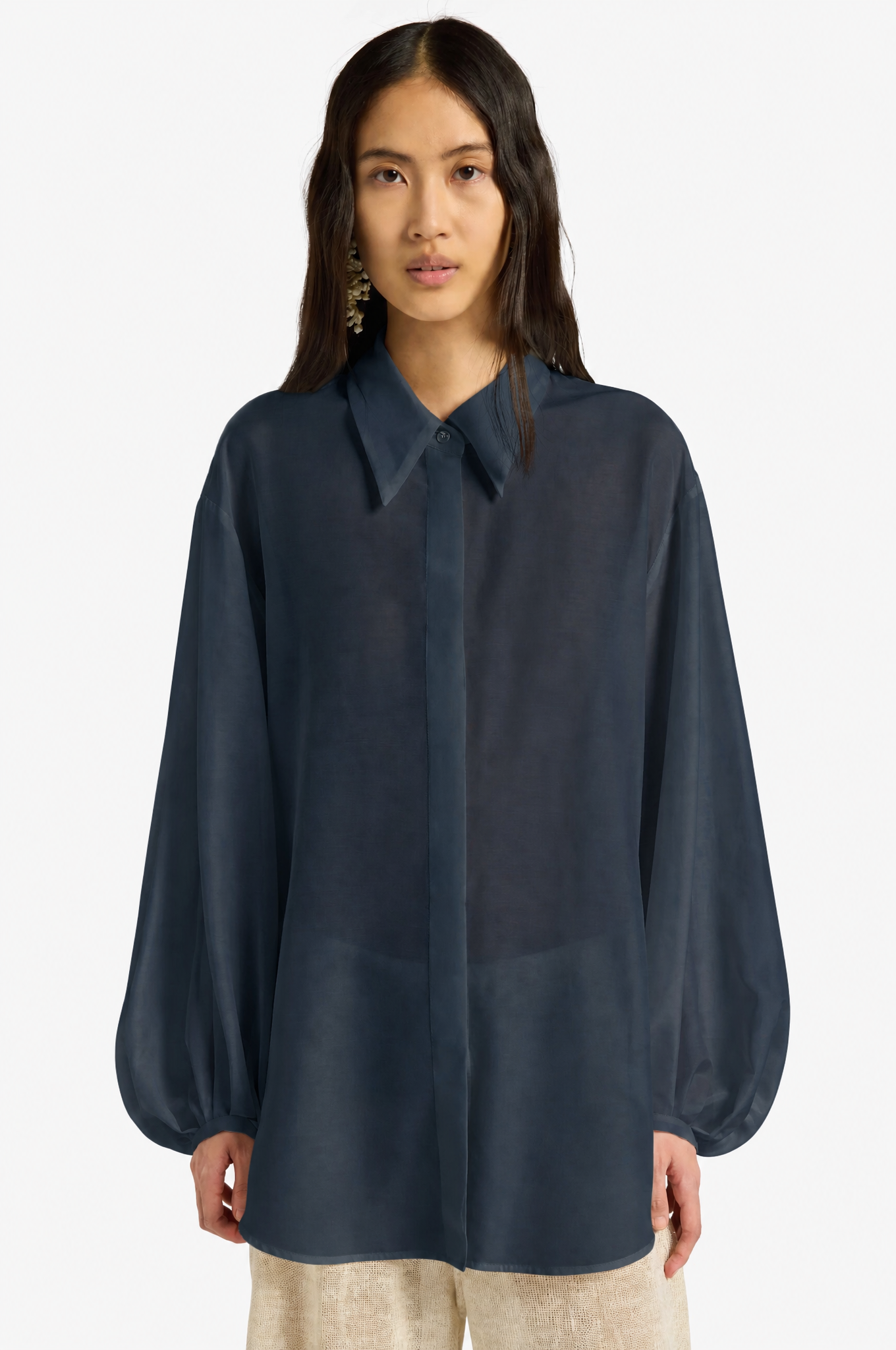 Liviana Conti Desdemone blouse Eucalipto 40 coton