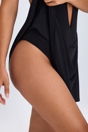 Oh Polly Kalista mini-robe noire dos ouvert décolleté