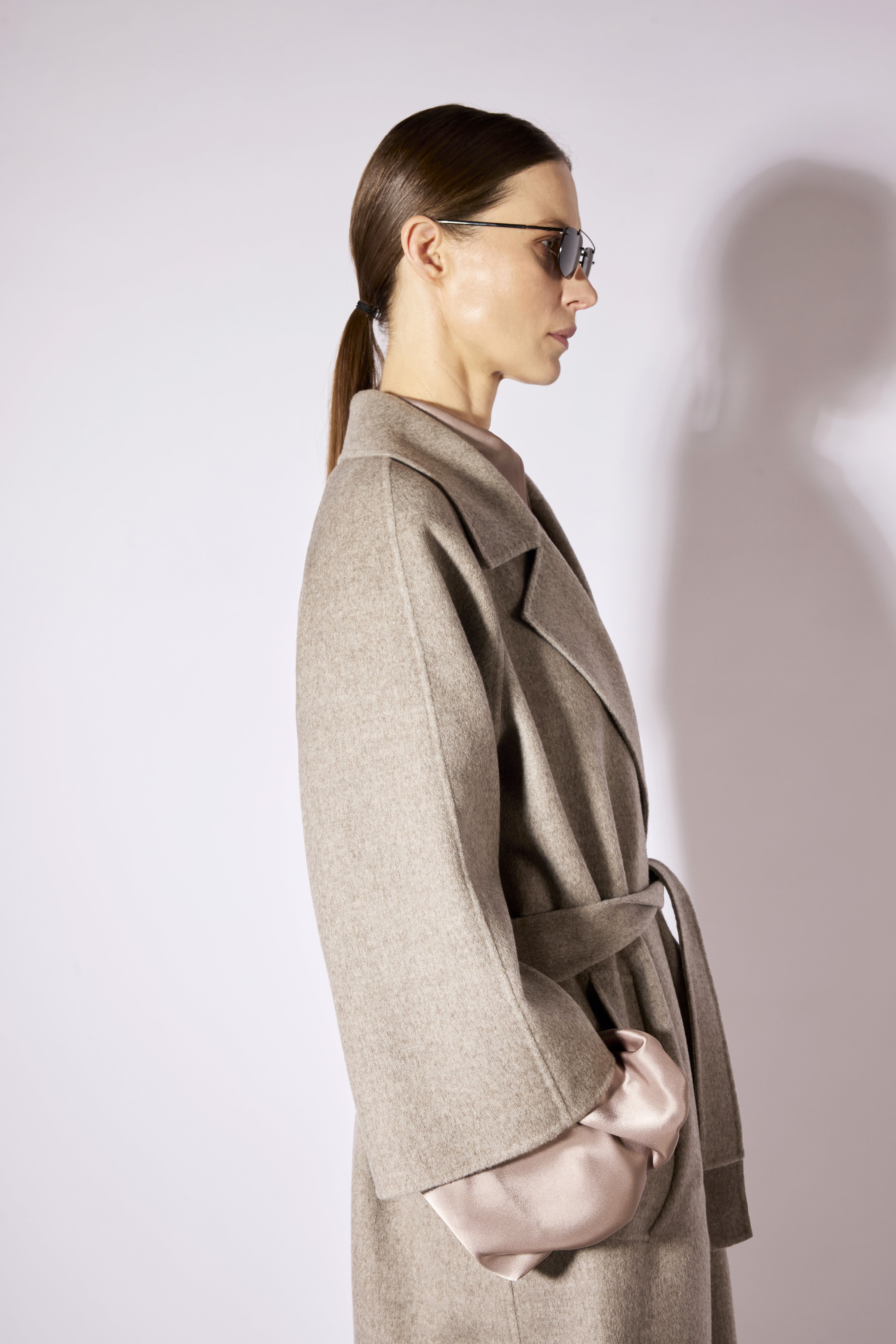 Liviana Conti Wayne manteau laine-yak marron ceinturé