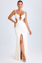 Oh Polly Selenia robe maxi blanche découpée à volants