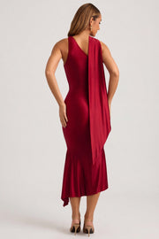 Oh Polly Shaya 11995 Robe midaxi rouge asymétrique