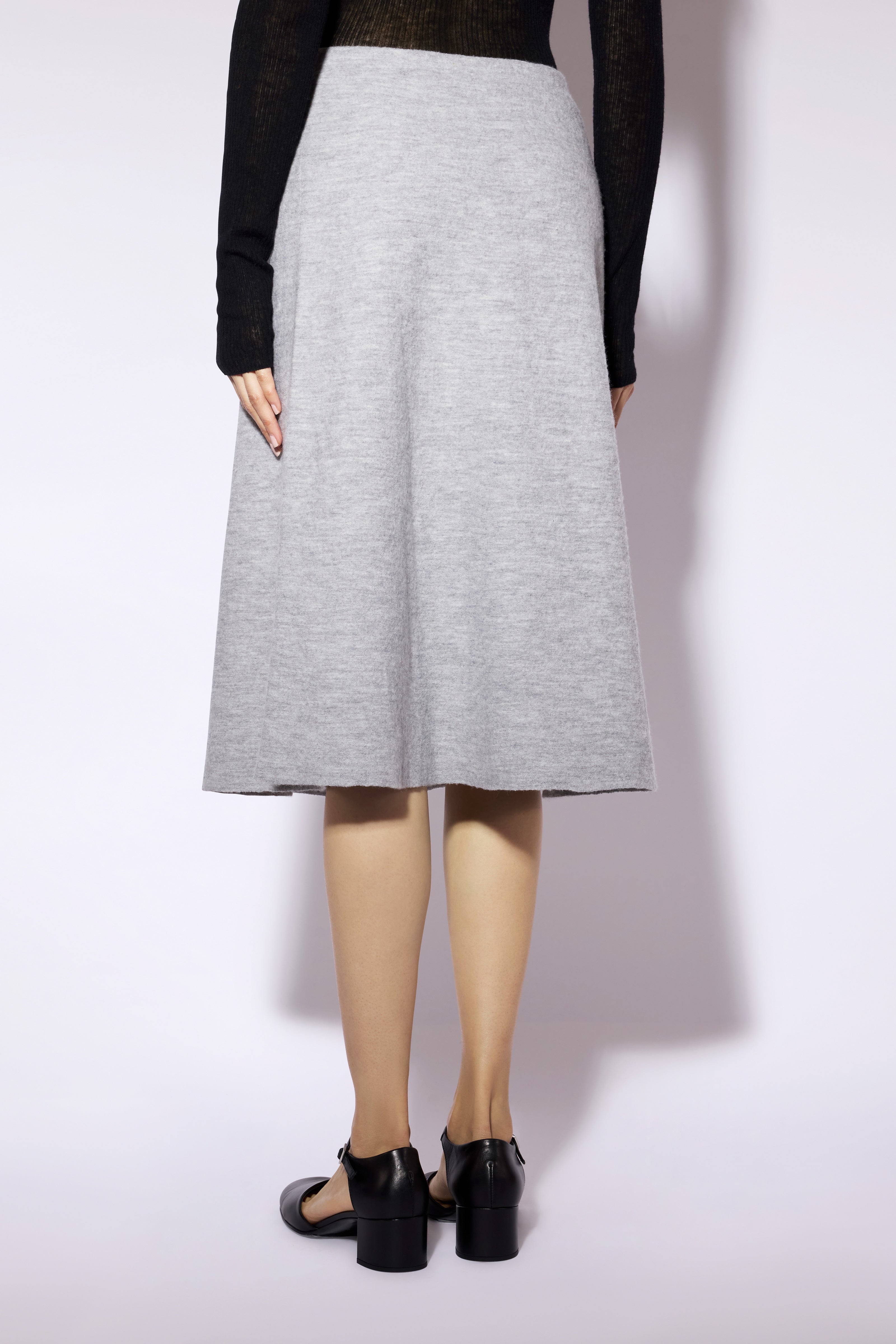 Liviana Conti Gladys jupe midi femme laine gris clair