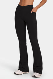 Oh Polly Bo+Tee Soft Active V-Waist Legging évasé noir