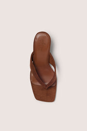 Oh Polly Xiana sandales tong talons marron cocoa 8 cm