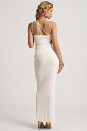 Oh Polly Skirts jupe maxi blanche jersey taille basse