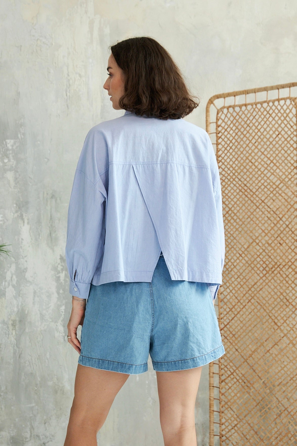 Chicosoleil Tops Chemise Mani bleu bluish brodée S