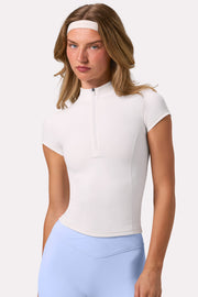Oh Polly Bo+Tee top zip coconut manches courtes