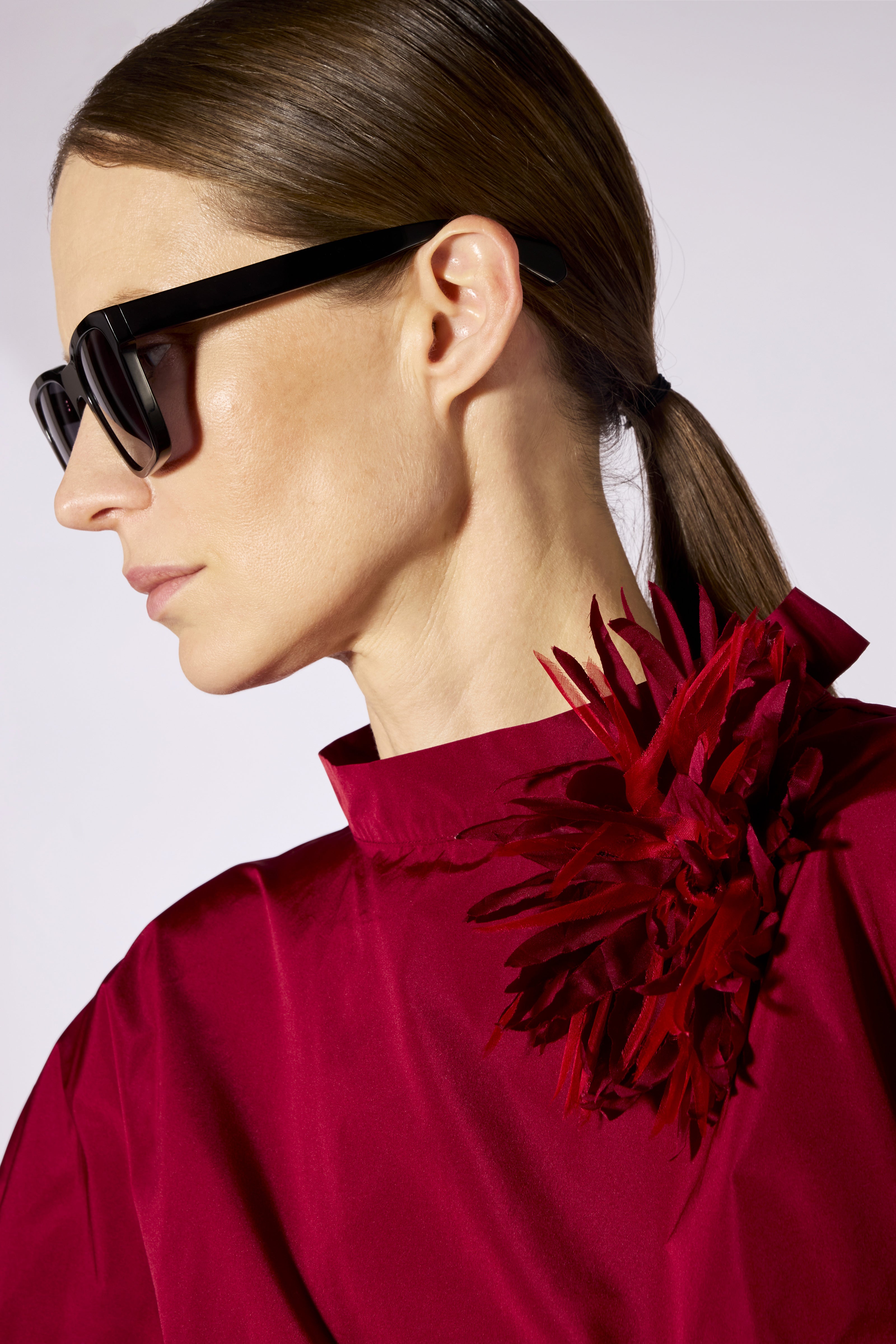 Liviana Conti Candice blouse taffetas paprika oversize