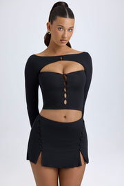Oh Polly Dalla mini jupe noire taille basse modal