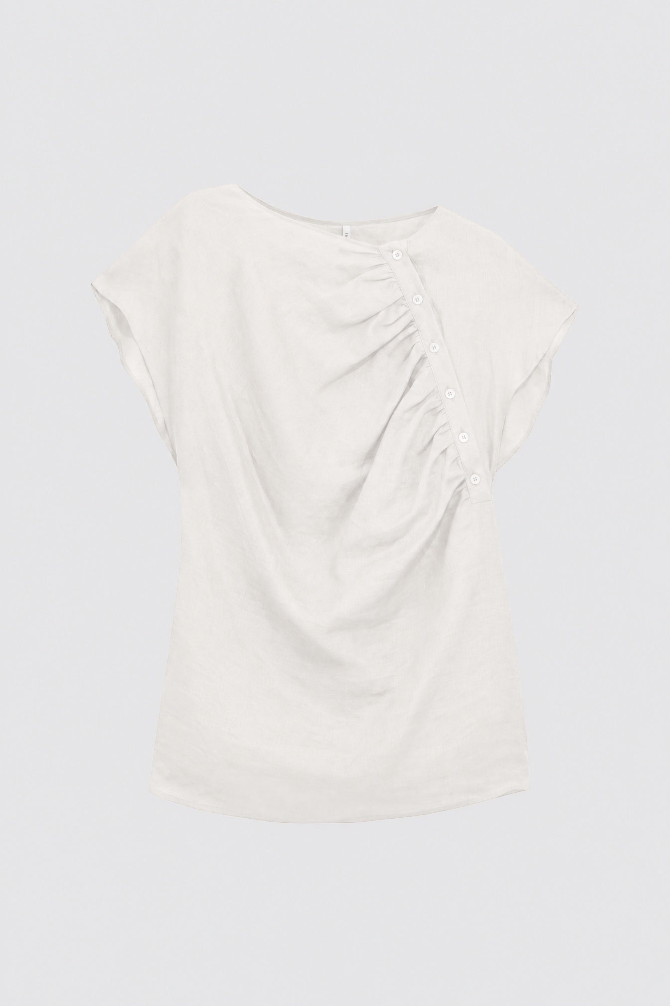Liviana Conti Franny blouse lin blanc 40 drapée