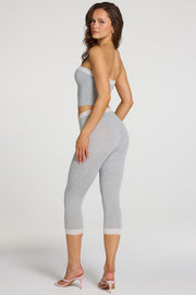 Oh Polly Zorina 16433 legging capri gris chiné modal