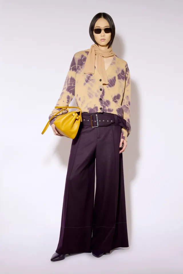 Liviana Conti Chris pantalon palazzo myrtille cachemire