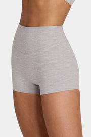 Bo+Tee Soft Active Mini Short sport gris chiné sans couture