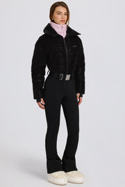 Oh Polly combinaison ski noire léopard imperméable