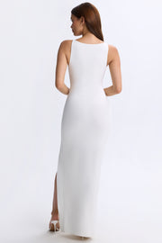Oh Polly Dresses Zora 9894 robe longue blanche décolleté