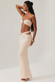 Oh Polly Sylas jupe maxi ivoire taille haute moulante