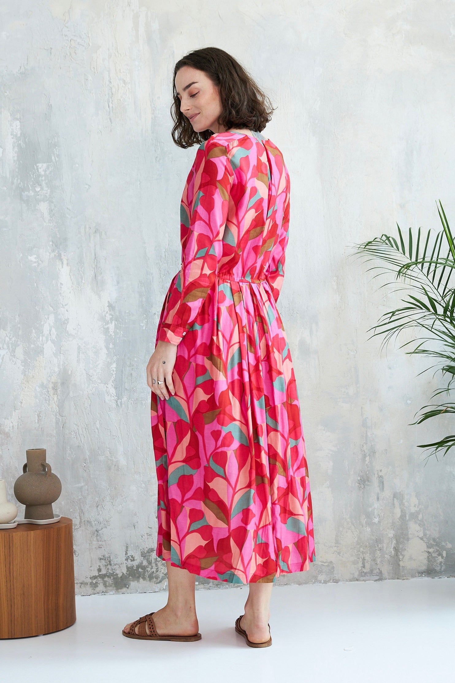 Chicosoleil Luna robe longue viscose pink summer