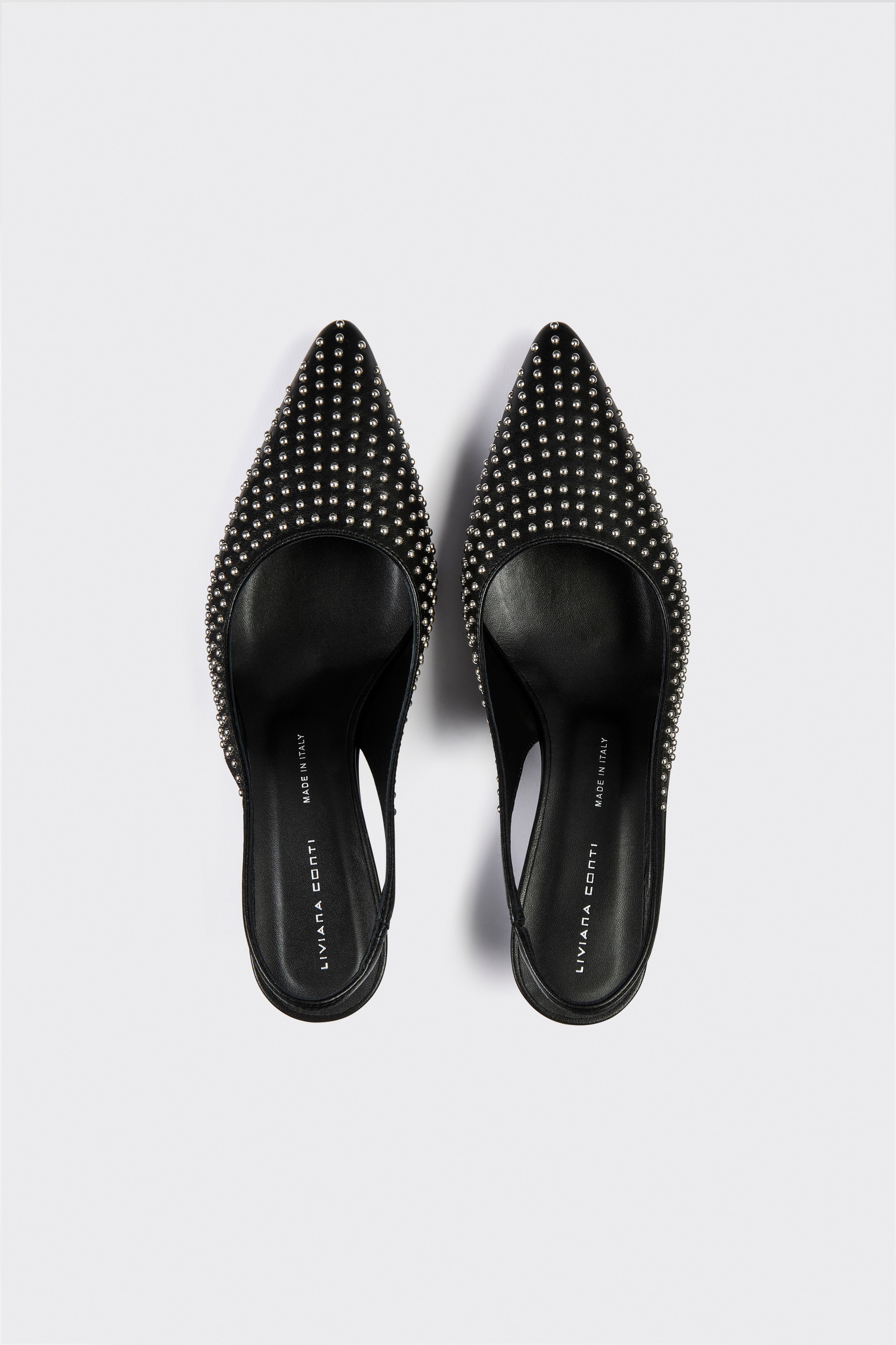 Liviana Conti Lily slingback noir cuir talon 40 mm