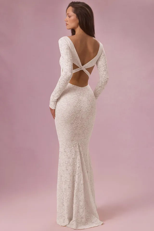 Oh Polly Isolde robe maxi perle dentelle dos nu