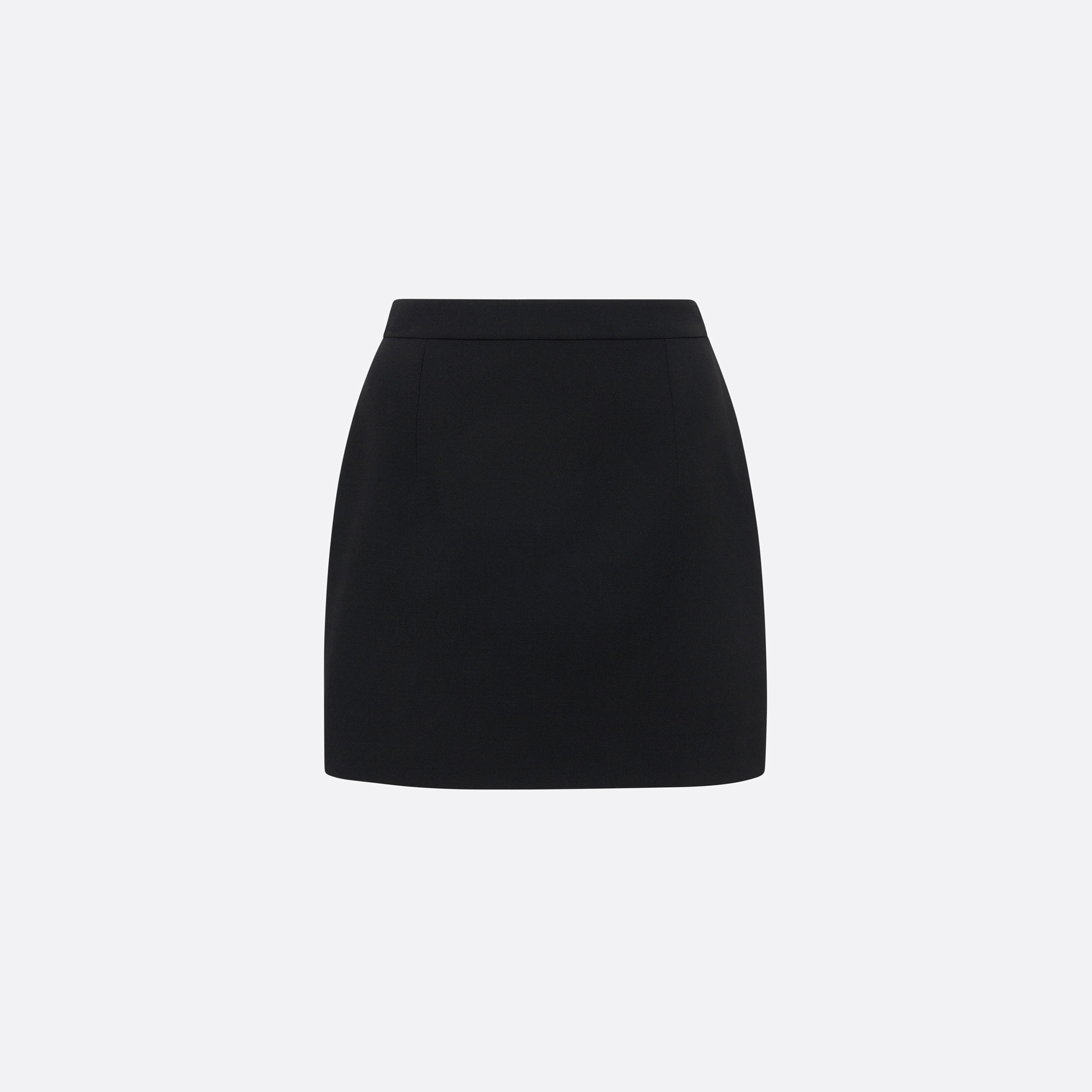 Alessandra Rich jupe mini noire laine crêpe taille haute