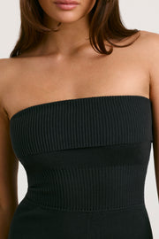 Oh Polly Chunky Knit Bandeau BT1142 combinaison noire coton