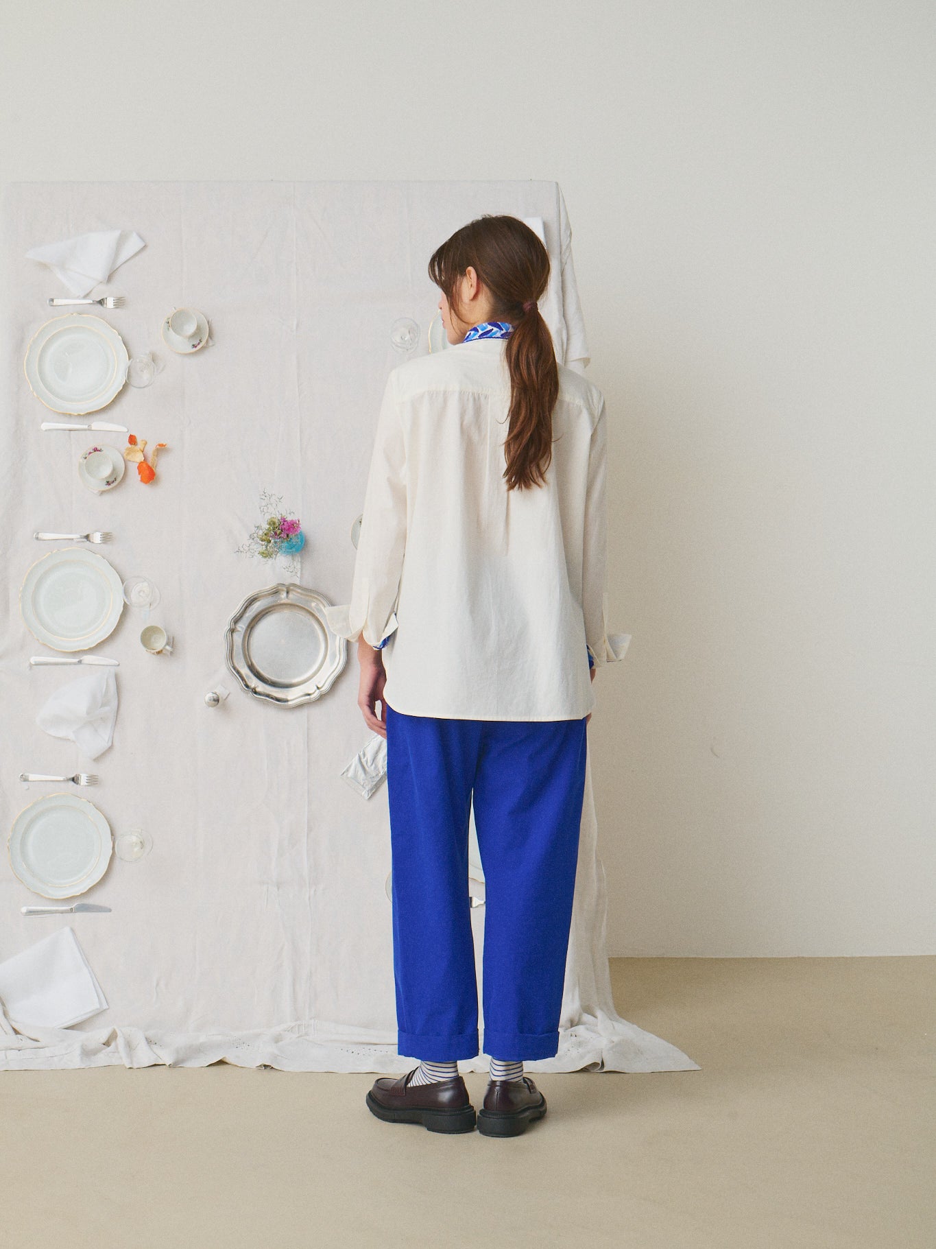 MII Mii à table Pantalon Kika pantalon femme M velours bleu