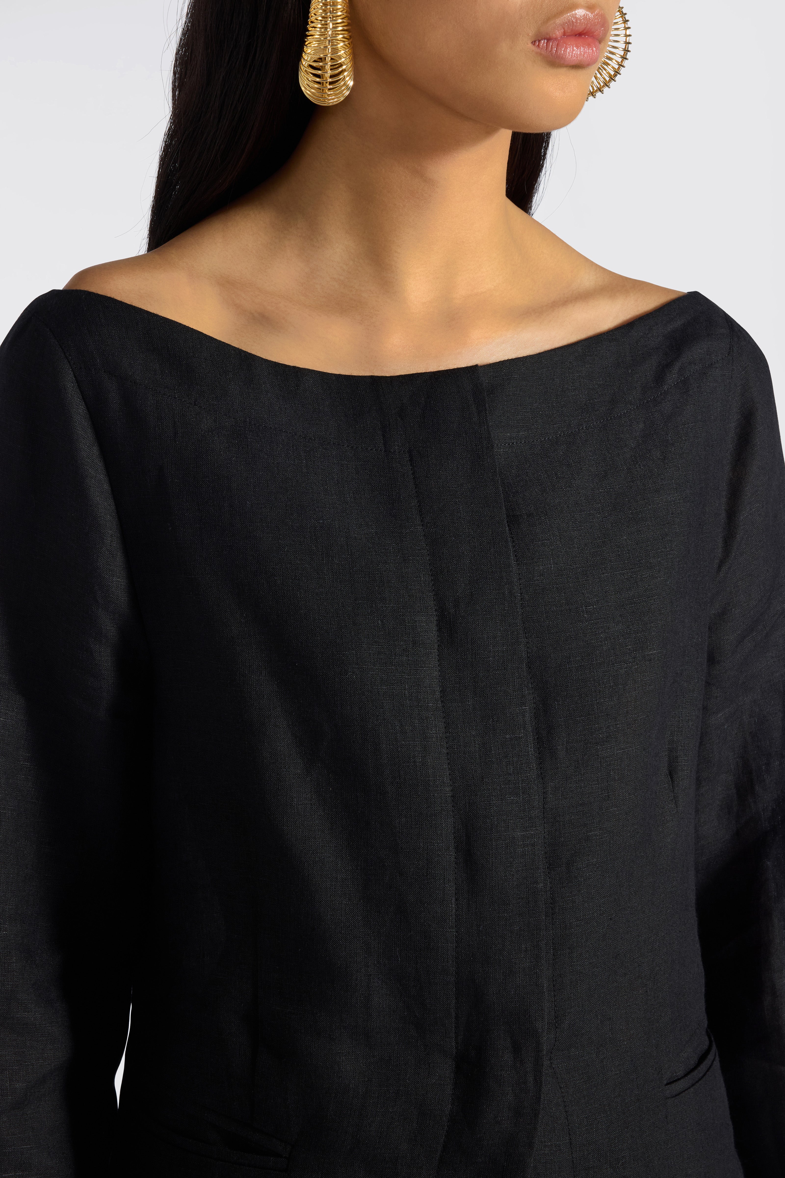 Liviana Conti Victor veste chemise lin noir 40
