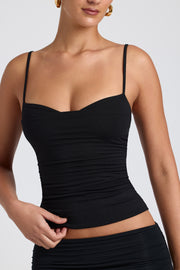 Oh Polly Esme 8482 débardeur noir froncé modal