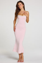 Oh Polly Winslet Robe Bustier Rose Dentelle Midaxi