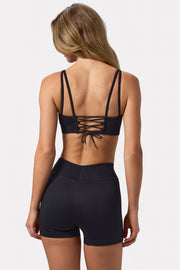Oh Polly Bo+Tee FlexiRib Mini Short Noir Taille Haute