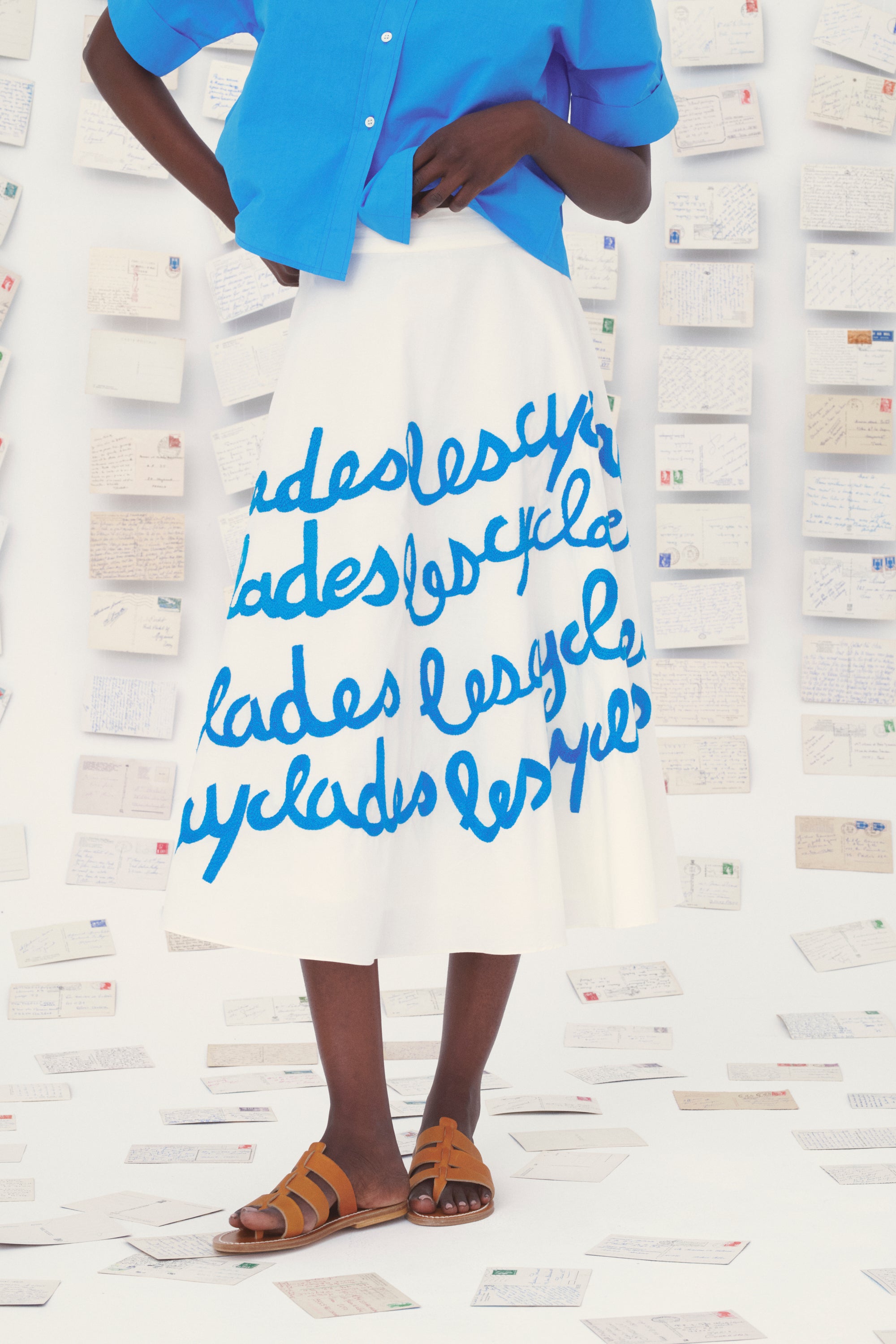 Mii en carte postale Jupe Corfou Cyclades blanche XS-L