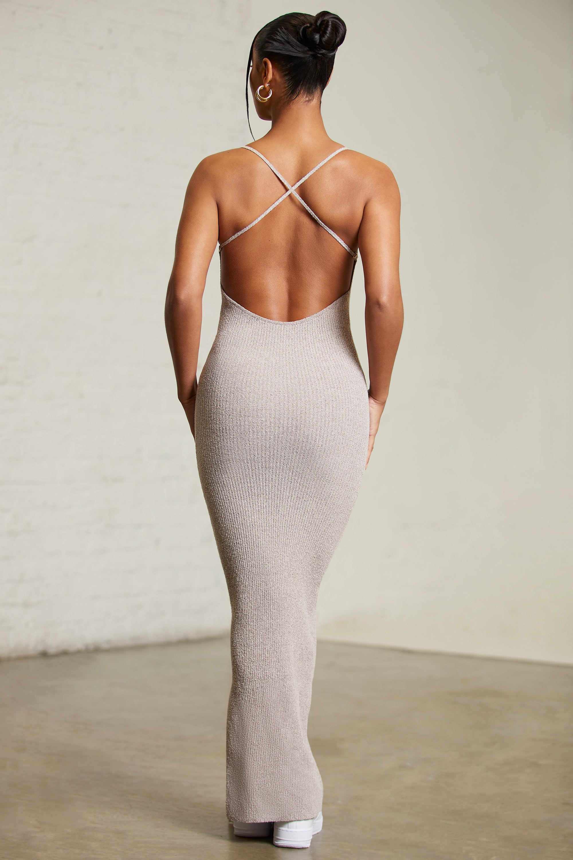 Oh Polly Stassie 6314 robe maxi dos nu chocolat XS