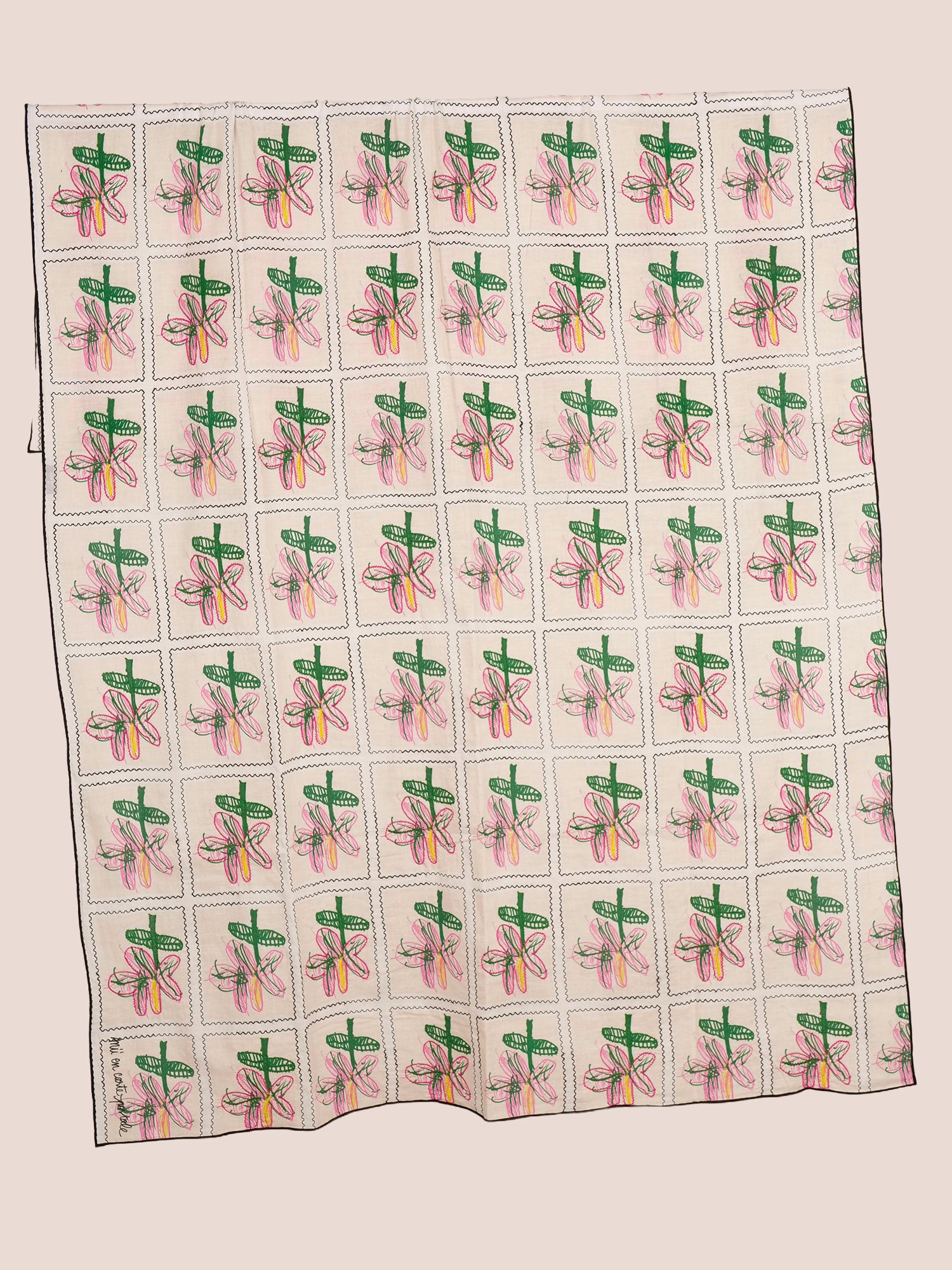 Mii carte postale foulard Fleurs Mina Provence 120x170