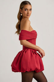 Oh Polly Jessamy robe mini corset rouge épaules dénudées