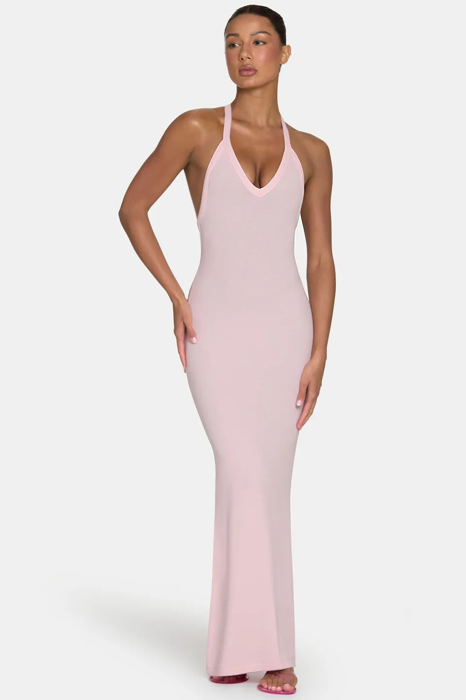 Oh Polly ButterCloud Maxi robe longue blush stretch
