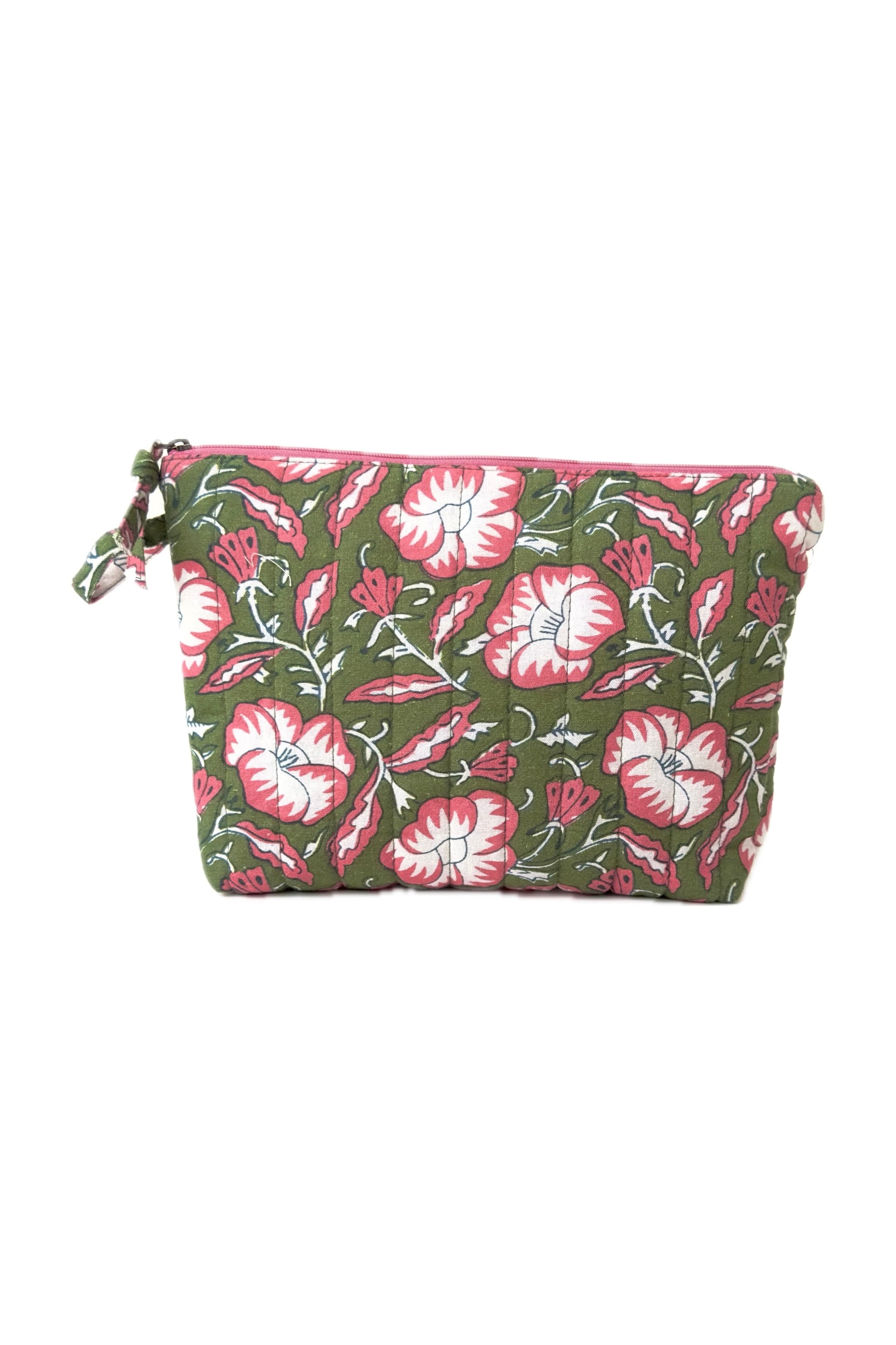 Chicosoleil Keeran pochette matelassée verte batik coton