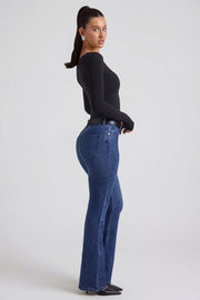 Oh Polly Jacey jean flare taille haute indigo wash