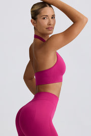 Oh Polly Define Luxe Halterneck brassière sport berry maintien modéré