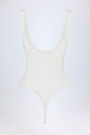 Oh Polly Zayla Body Dentelle Blanc Col Plongeant