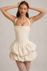 Oh Polly Andri Mini Robe Corset Ivoire Jupe Boule