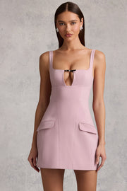 Oh Polly Dresses Zarina 13215 robe mini mauve structurée cut-out