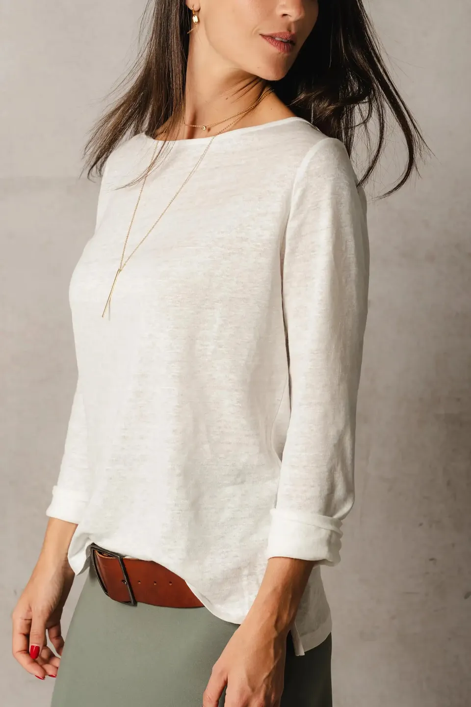 Thelma & Rose Louann top lin col bateau blanc